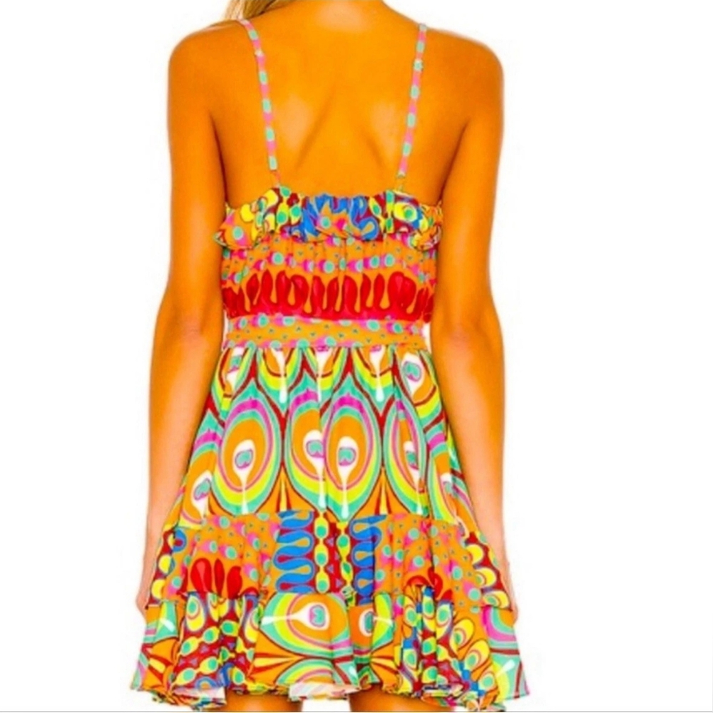 Alexis Sirsha Printed Ruffle Short Button Up Dress Size Medium - Picture 8 of 8